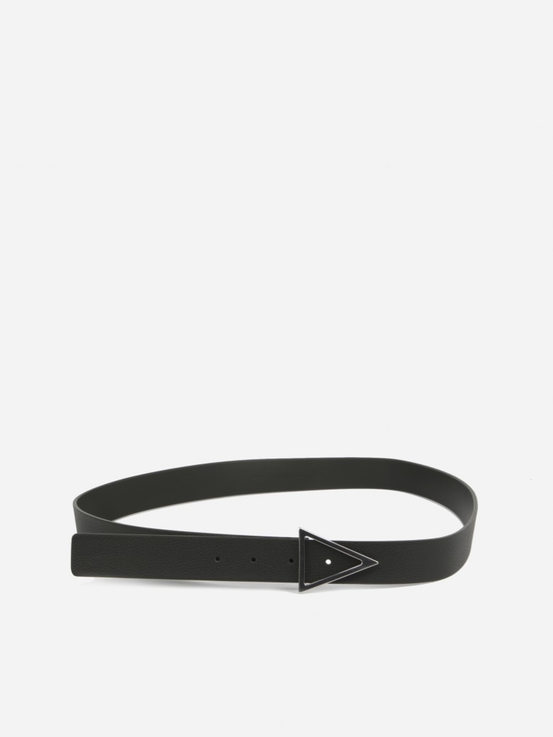 Bottega Veneta Black Leather Belt - Camping-silver