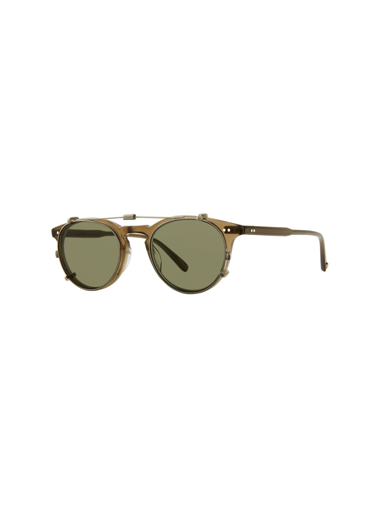 Garrett Leight 505/47 WINWARD CLIP 47 Sunglasses - Bs/grn Brushed Silver