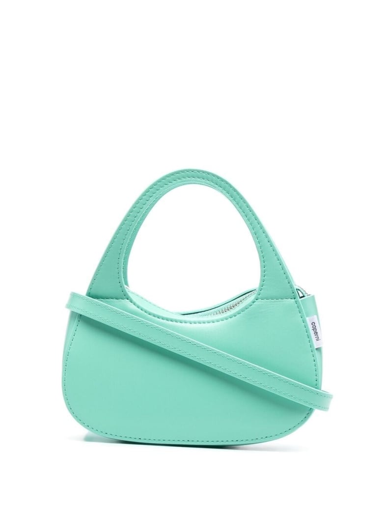 Coperni Swipe Baguette Leather Handbag - Green