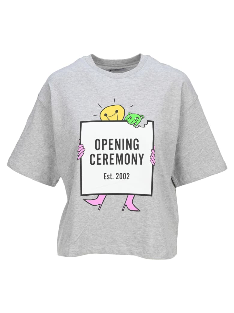Opening Ceremony Light Bulb Box Logo Print T-shirt - Grigio