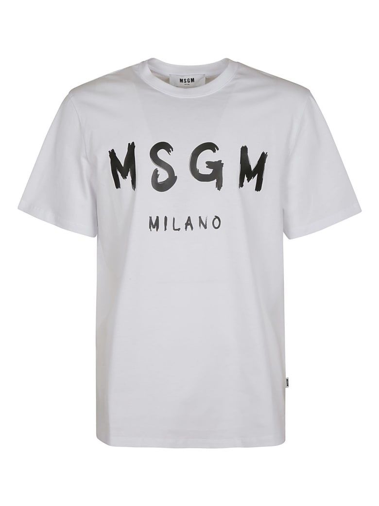 MSGM Milano Logo Print T-shirt - White