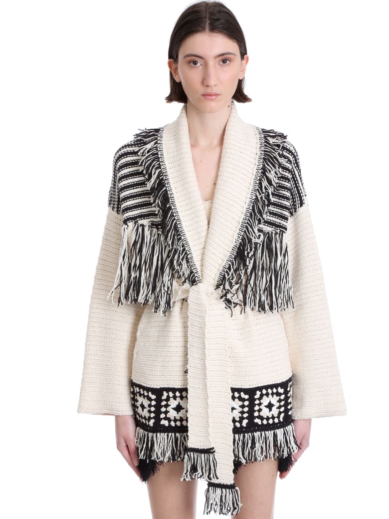 Alanui Cardigan In White Cotton - Lapponia White