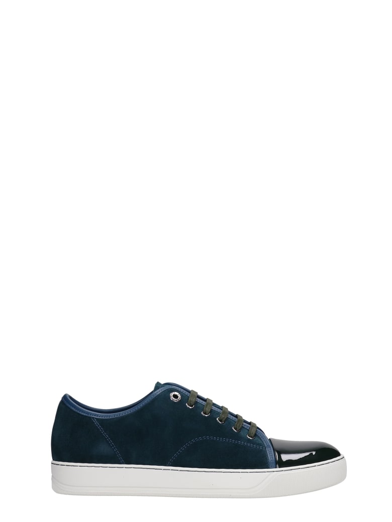 Lanvin Dbb1 Sneakers In Green Suede And Leather - green