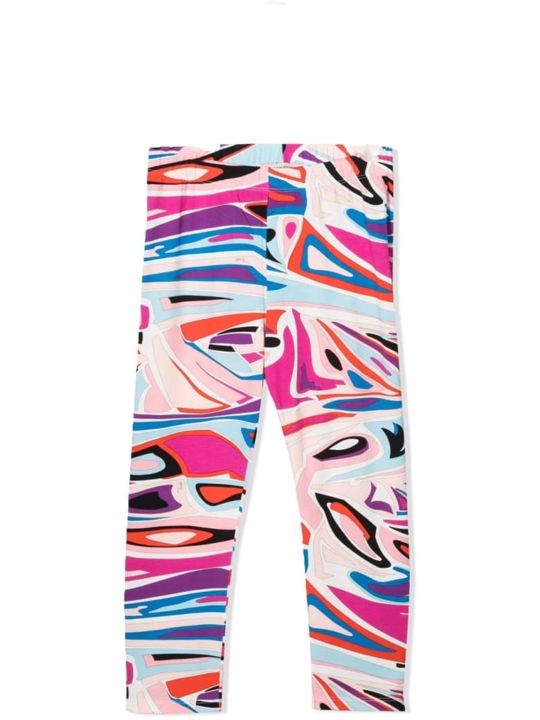Emilio Pucci Girl's Leggings With Print - Fuxia-celeste