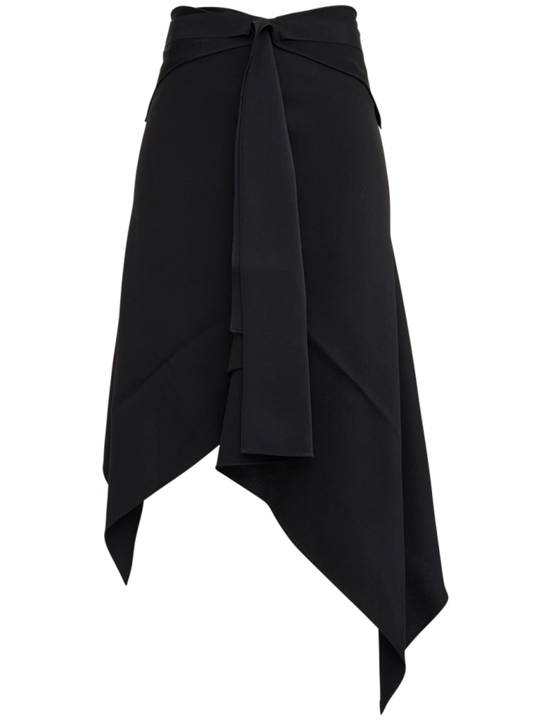 Givenchy Black Asymmetrical Viscose Blend Skirt - Black