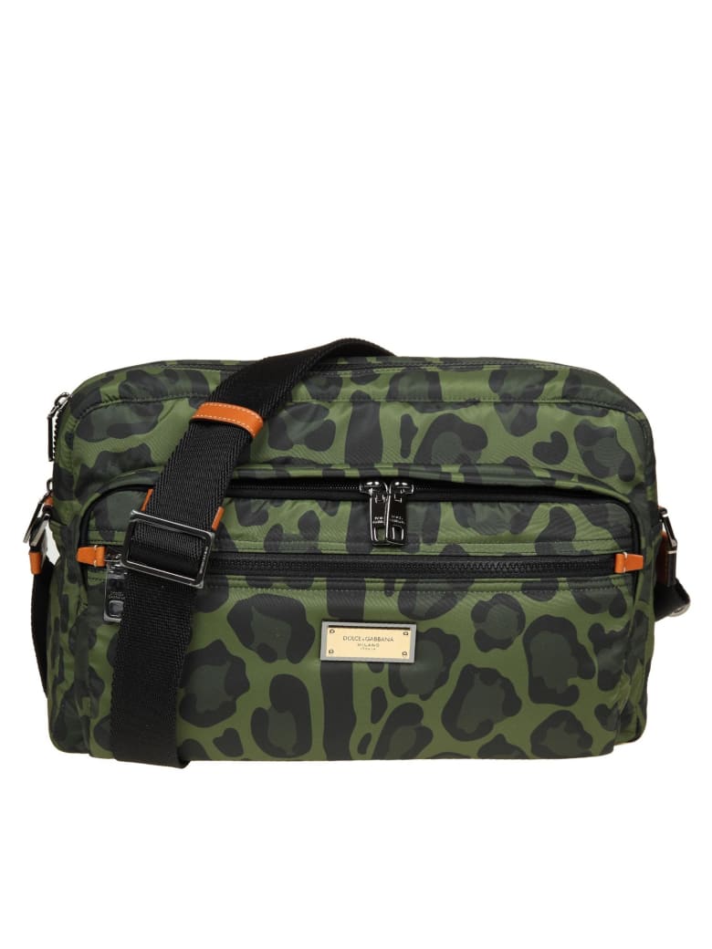Dolce & Gabbana Messenger In Nylon With Camouflage Print - MILITARY