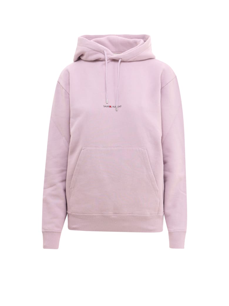 Saint Laurent Logo Hoodie - Lilac/Noir