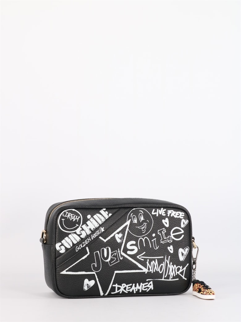 Golden Goose Star Bag With Graffiti Print - Black