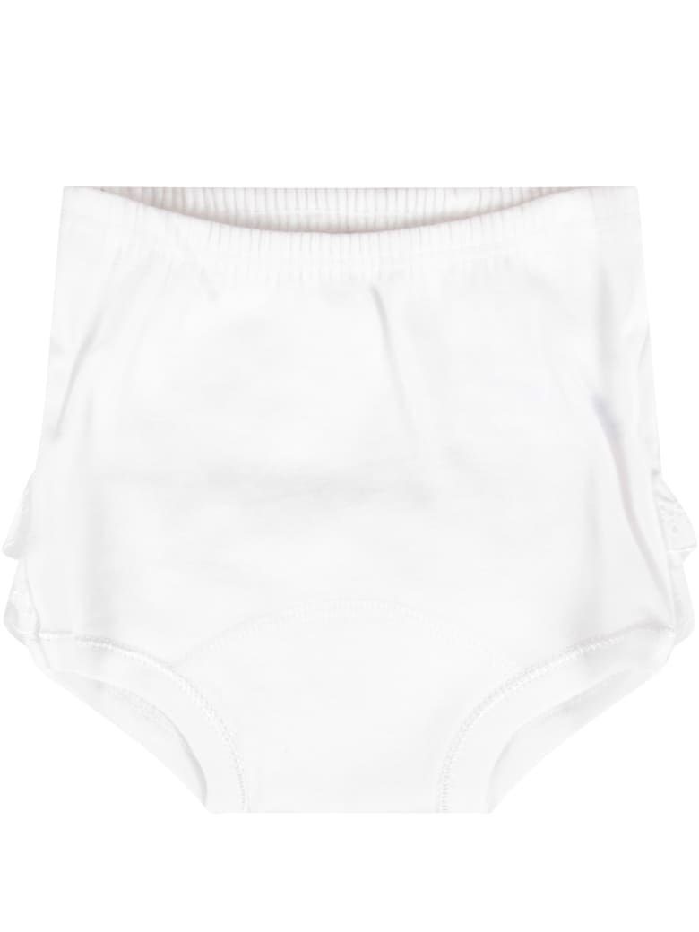 Absorba White Set For Baby Girl - White