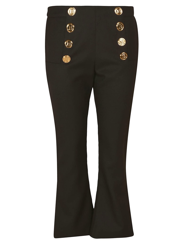 Balmain Flare Leg Trousers - Black