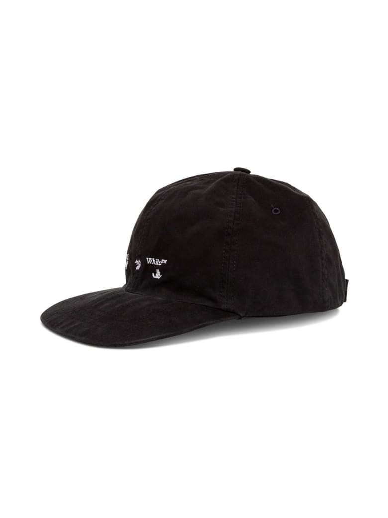 Off-White Ow Logo Baseball Cap In Black Canvas - Black