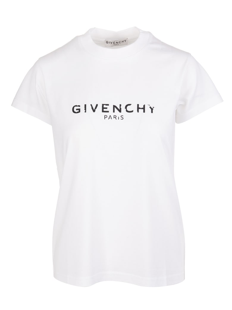 Givenchy White Woman Regular T-shirt With Vintage Logo - White