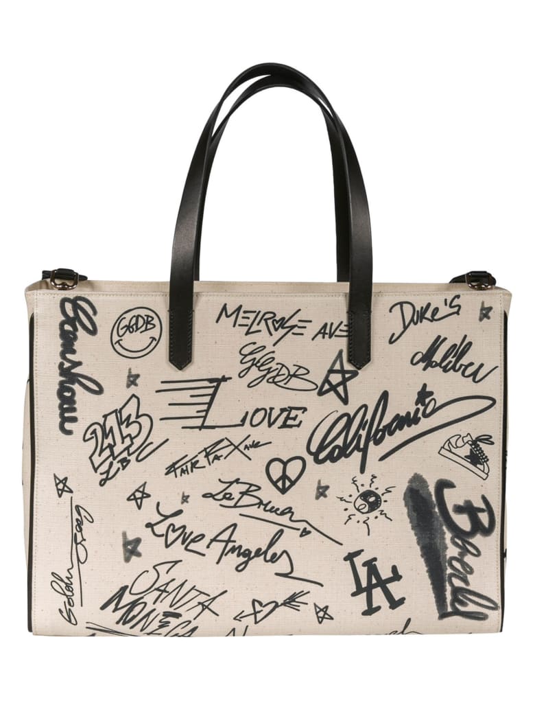 Golden Goose California Printed Tote - White/Black
