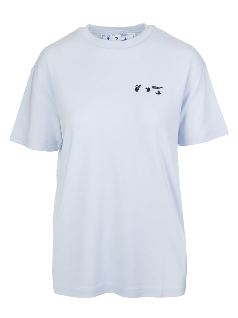 Off-White Woman Light Blue T-shirt With Logo