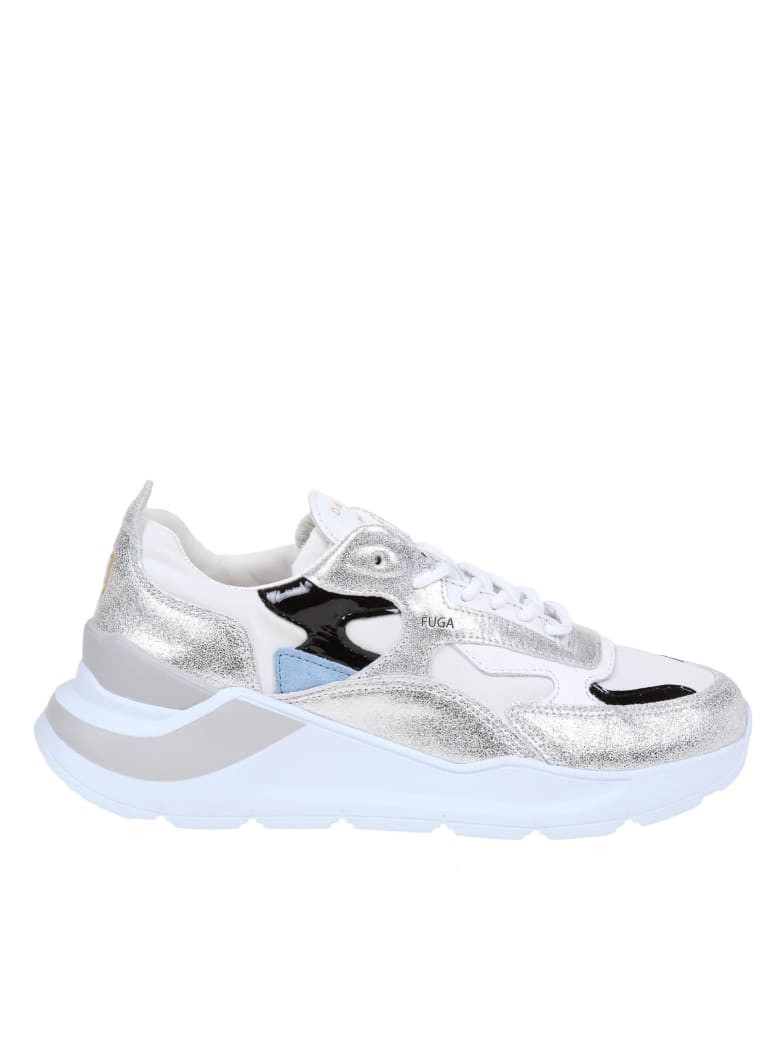 D.A.T.E. At Your Place. Fuga Sneakers In Leather And Fabric - White/Silver