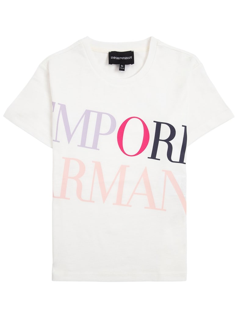 Emporio Armani Cotton T-shirt With Logo Print - White