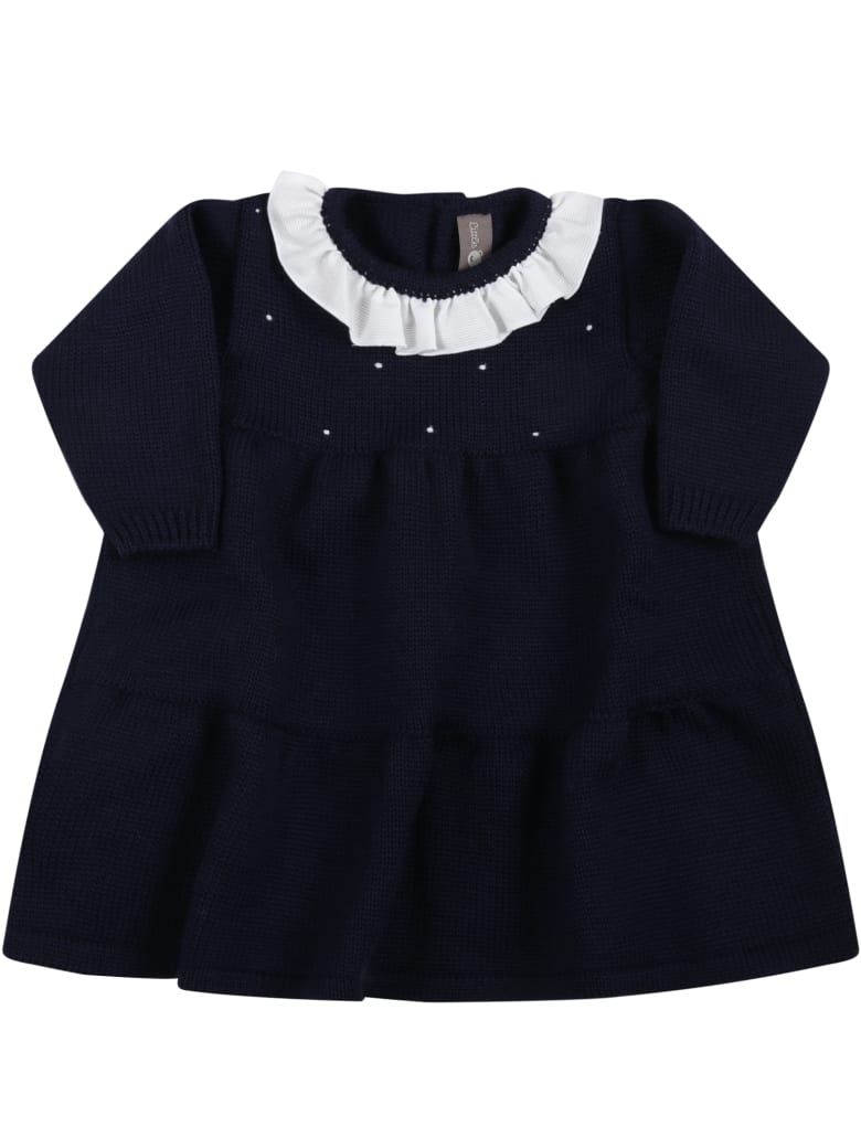 Little Bear Blue Dress For Baby Girl - Blue