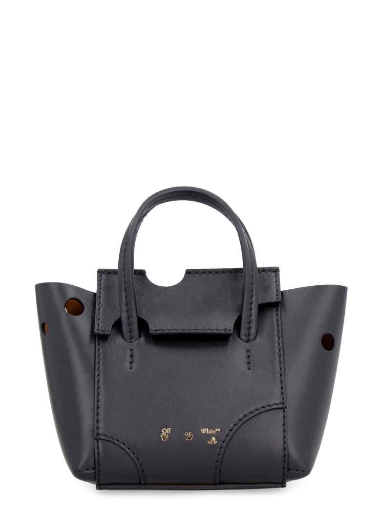 Off-White Burrow Perforated Leather Bag - black