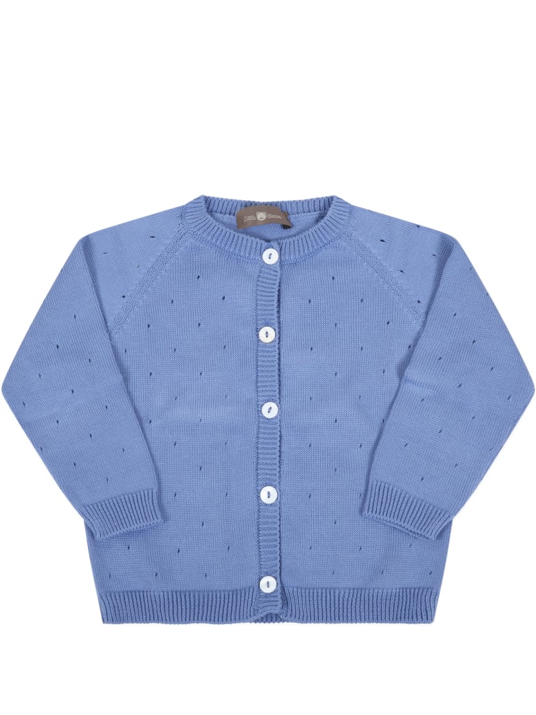 Little Bear Blue Cardigan For Baby Boy - Blue