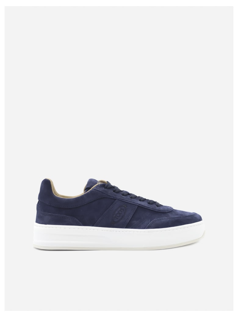Tod's Suede Sneakers With Tone-on-tone Logo - Blue