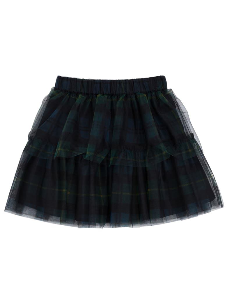 Philosophy di Lorenzo Serafini Kids Check Tulle Skirt With Flounces - Blu