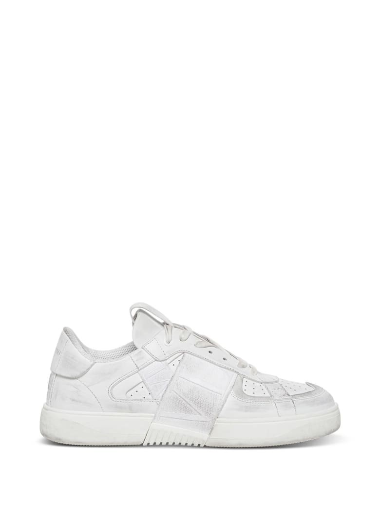 Valentino Garavani Vl7n Sneakers In Leather And Fabric - White