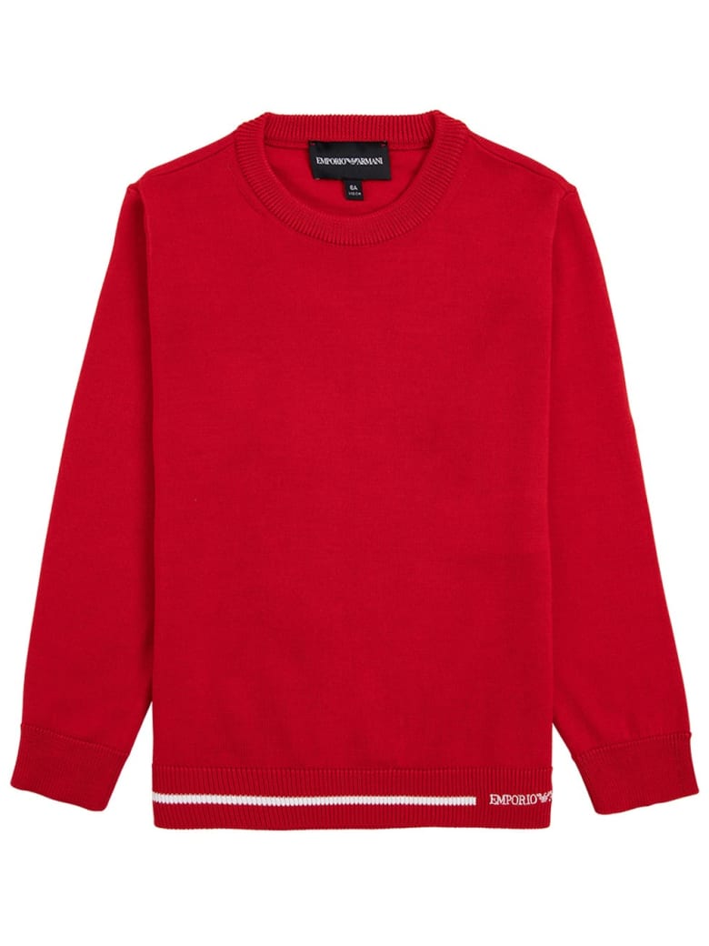 Emporio Armani Red Sweater In Wool Blend - Red