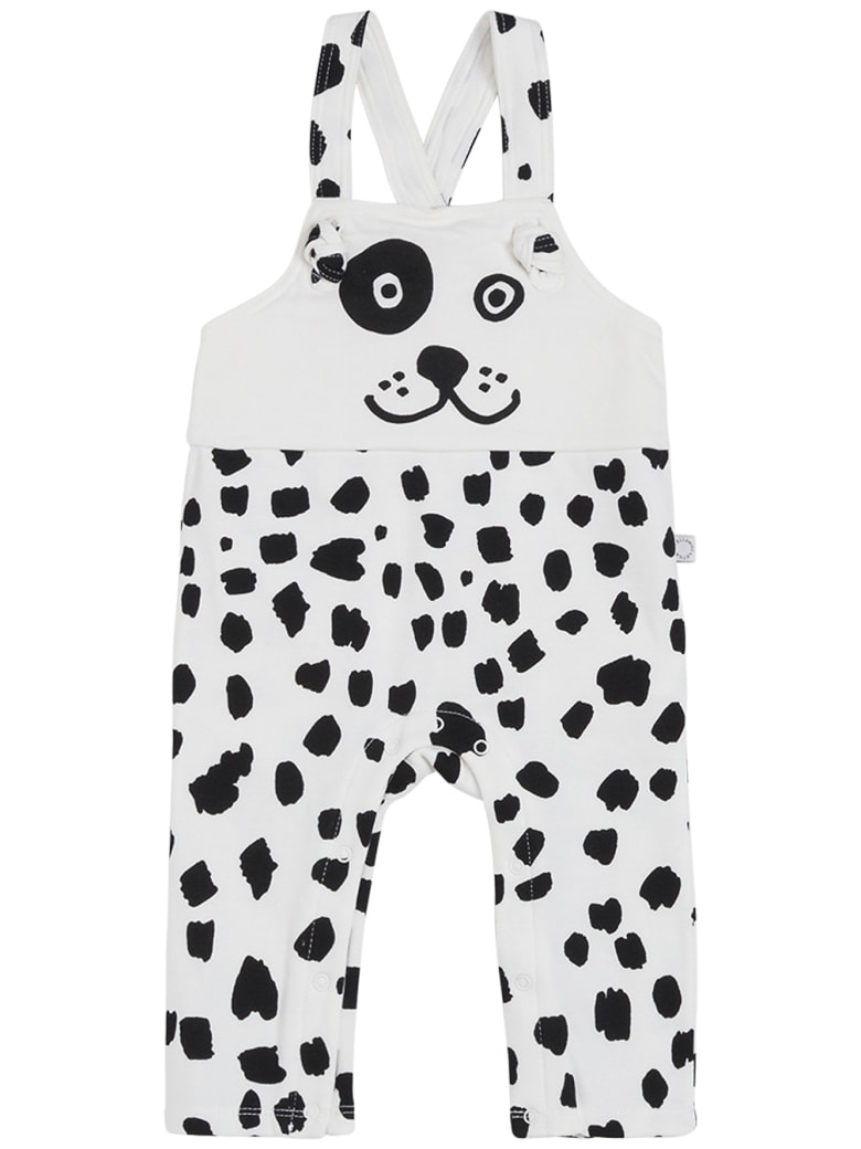 Stella McCartney Kids Dalmatian Printed Cotton Dungarees - White/black