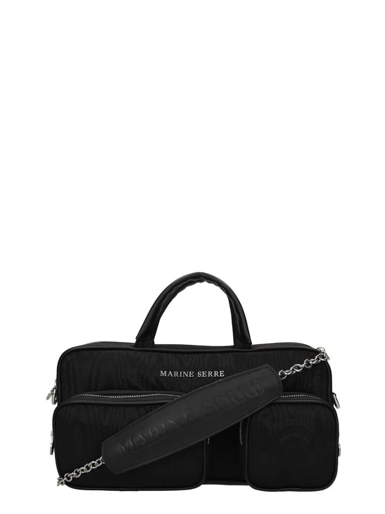 Marine Serre Three Pocket Shoulder Bag In Black Viscose - black