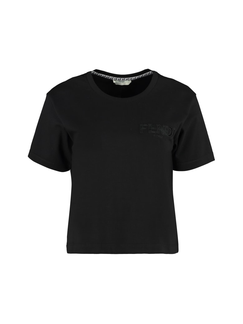 Fendi Cotton Crew-neck T-shirt - black