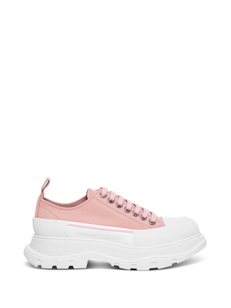 Alexander McQueen Tread Slick Sneakers In Pink Canvas - Pink