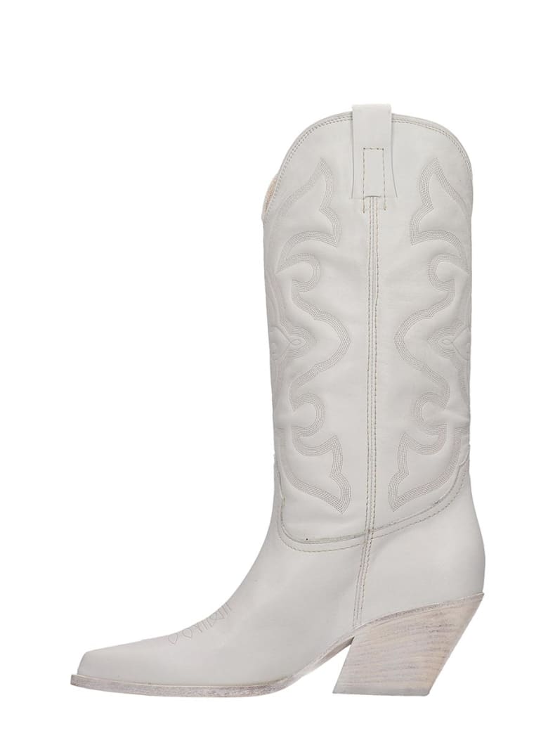 Elena Iachi Texan Boots In White Leather | italist, ALWAYS LIKE A SALE