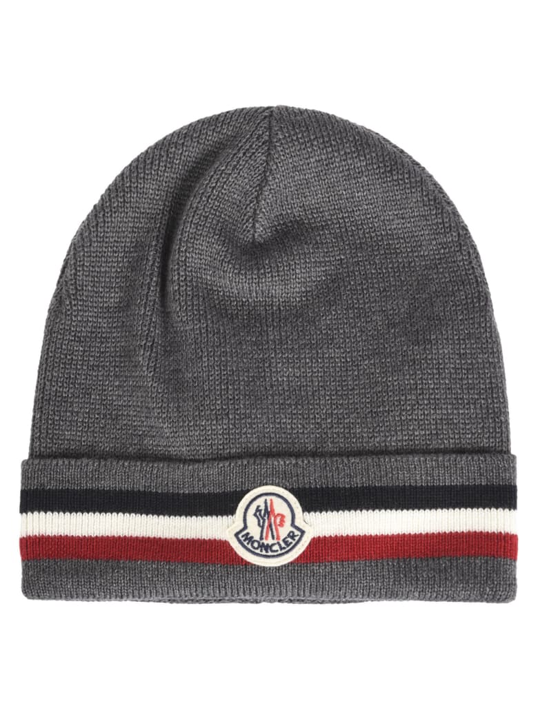 Moncler Stripe Detail Patched Beanie | italist, ALWAYS LIKE A SALE
