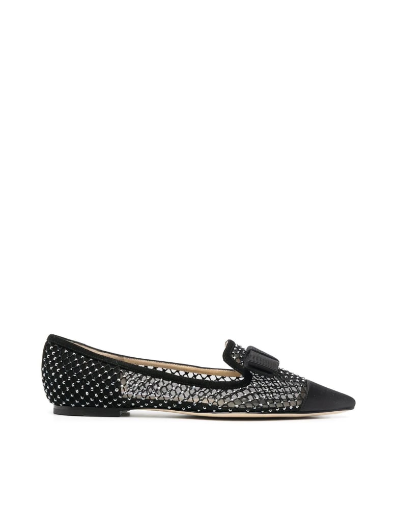 Jimmy Choo Suede W/crystal Mesh - Black Jet Mix Black Jet Mix