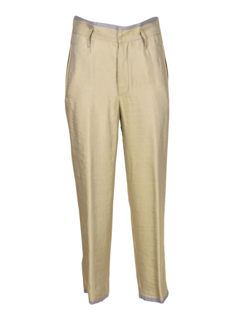 Forte_Forte Iridescent Linen Trousers - Verde Chiaro