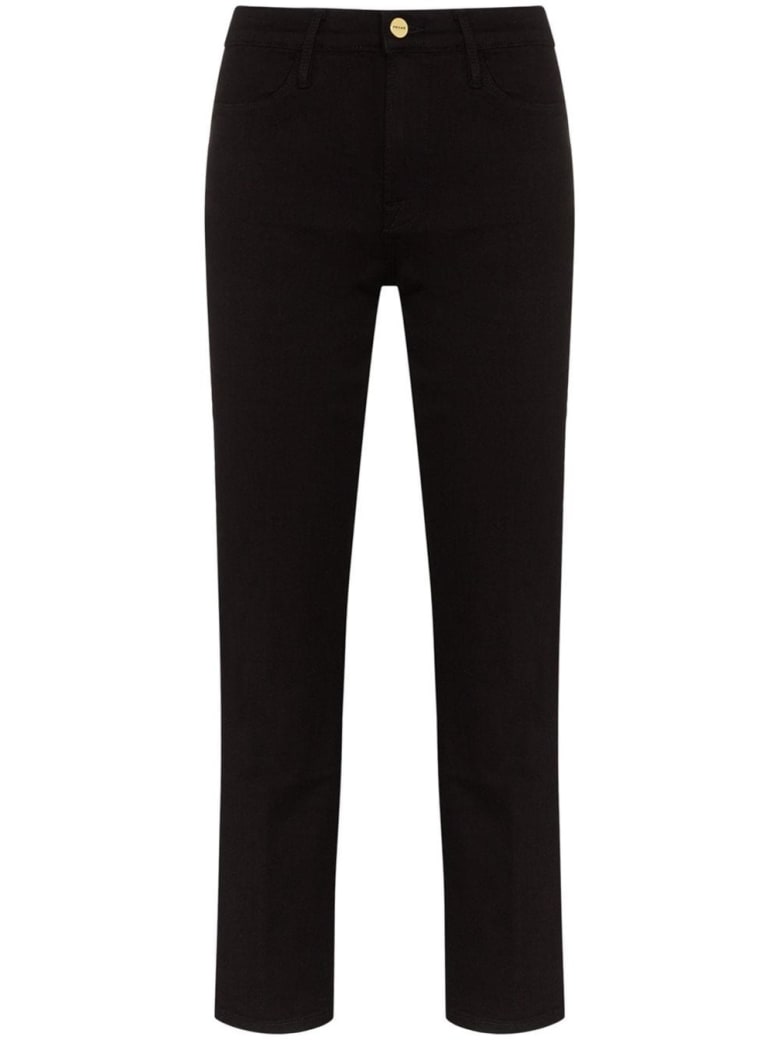 Frame High Straight Denim Jeans - Black