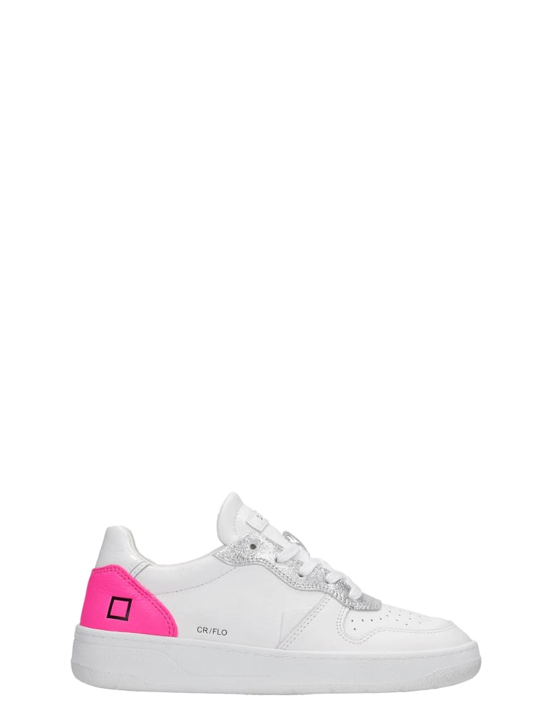 D.A.T.E. Court Sneakers In White Leather - white