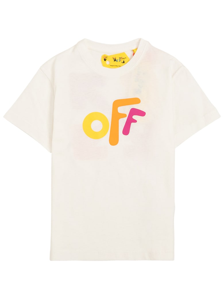 Off-White White Cotton T-shirt With Off Print - White