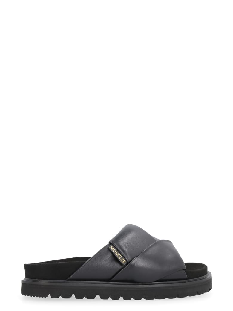 Moncler Fantine Leather Sandals - Nero