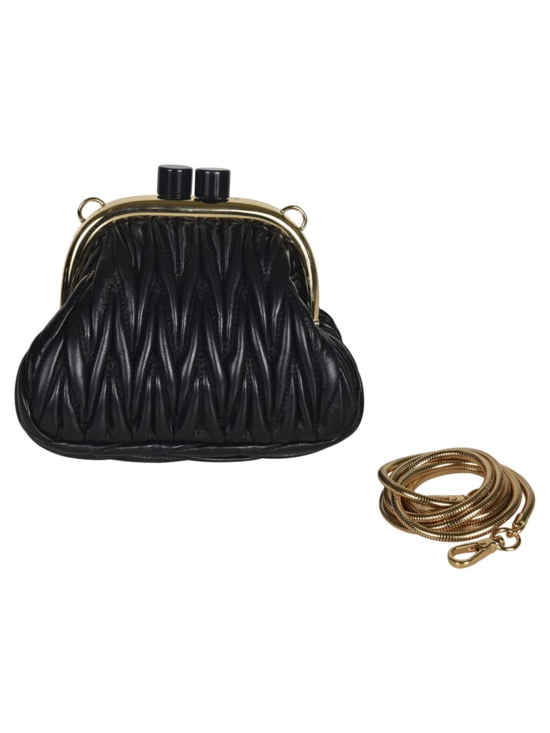 Miu Miu Matelassé Shoulder Bag - Black