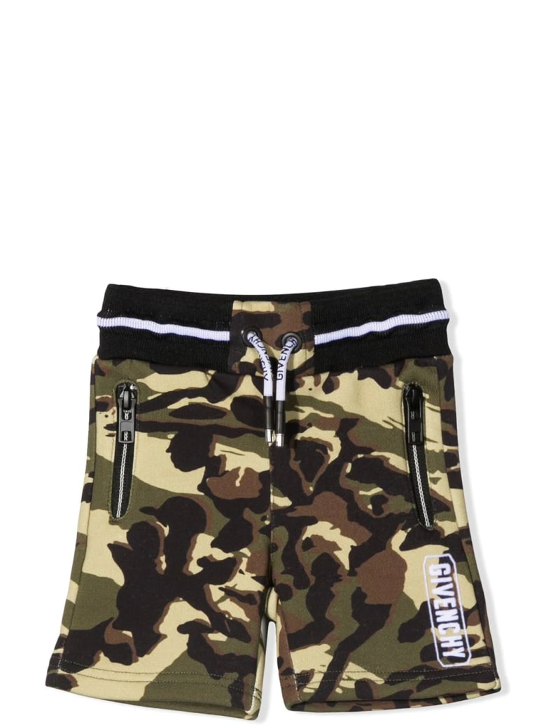 Givenchy Sporty Bermuda With Camouflage Print - Kaki