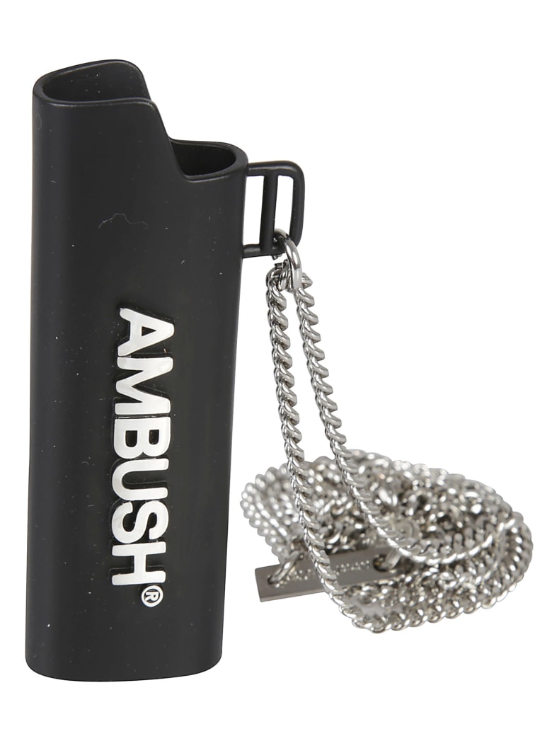 AMBUSH Logo Lighter Case Necklace - Black