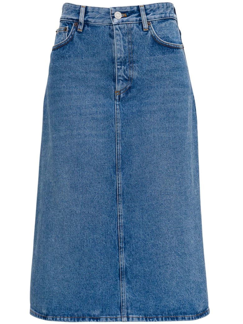 Balenciaga Long Denim Skirt - Blu