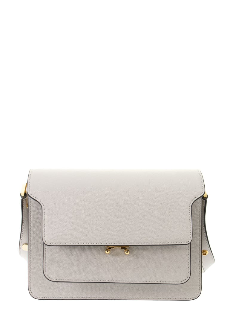 Marni Trunk Bag In Mono-coloured Saffiano Calfskin - Pelican