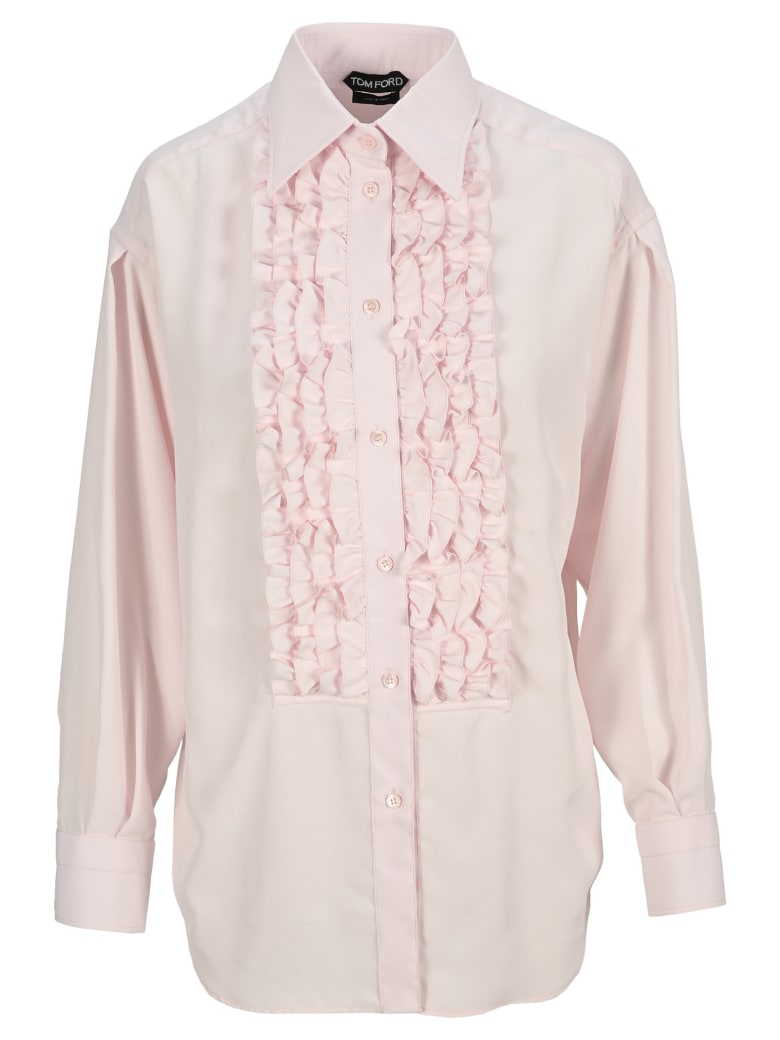 Tom Ford Ruffled-bib Shirt - LIGHT PINK