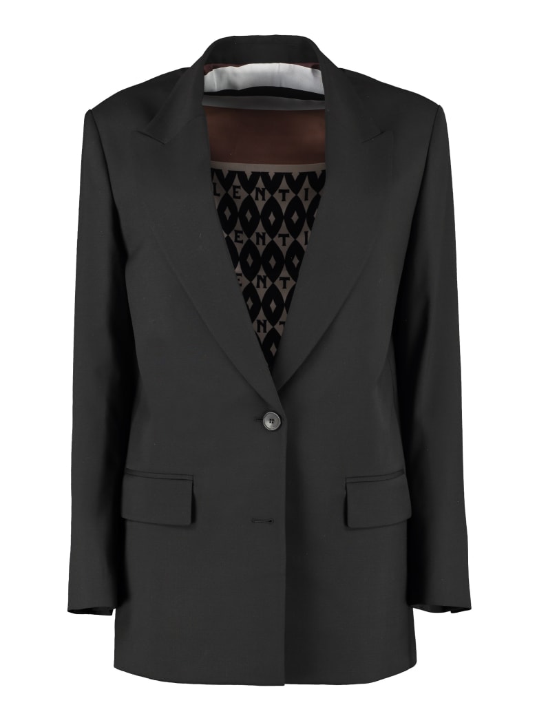 Valentino Single-breasted Two-button Blazer - black