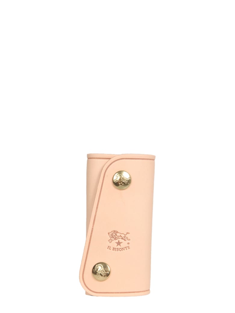Il Bisonte Leather Key Ring - BEIGE