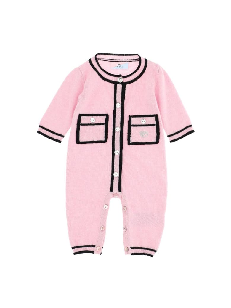 Chiara Ferragni Pink Wool Blend Onesie - Pink