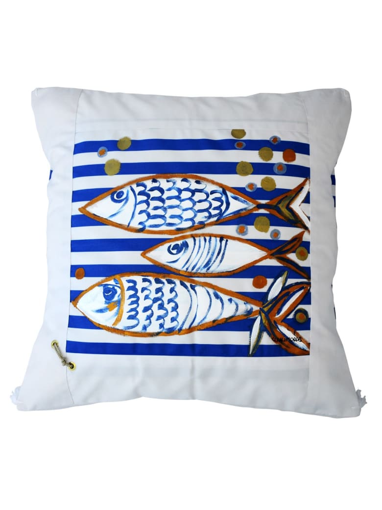 Le Botteghe su Gologone Acrylic Hand Painted Outdoor Cushion 60x60 cm - Red Fantasy