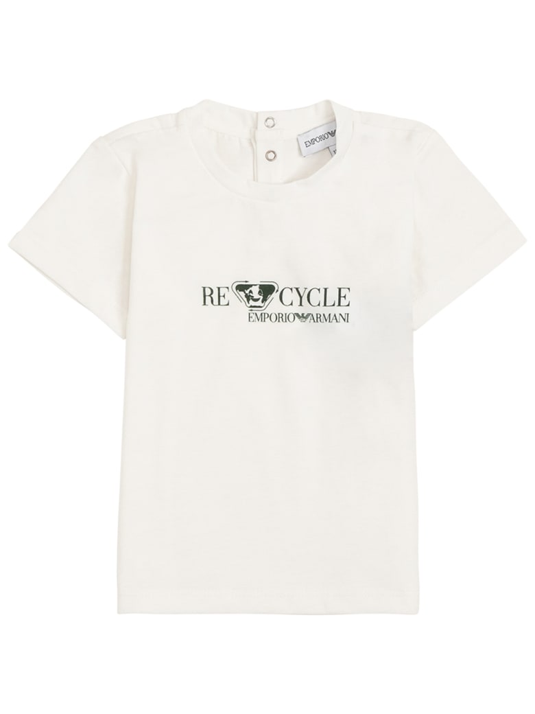 Emporio Armani Recycled Cotton T-shirt With Print - White